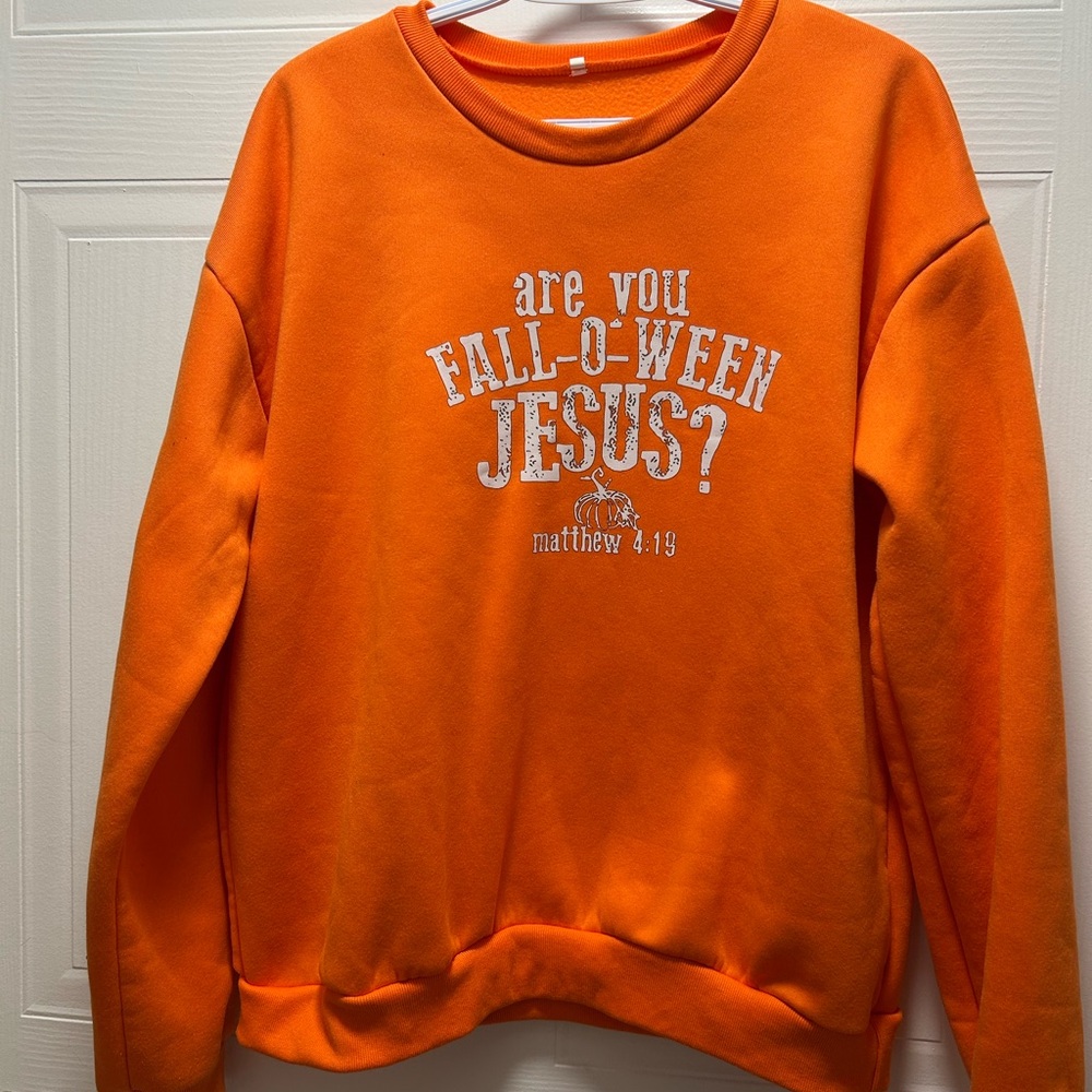 Orange Fall-O-Ween Jesus Sweatshirt